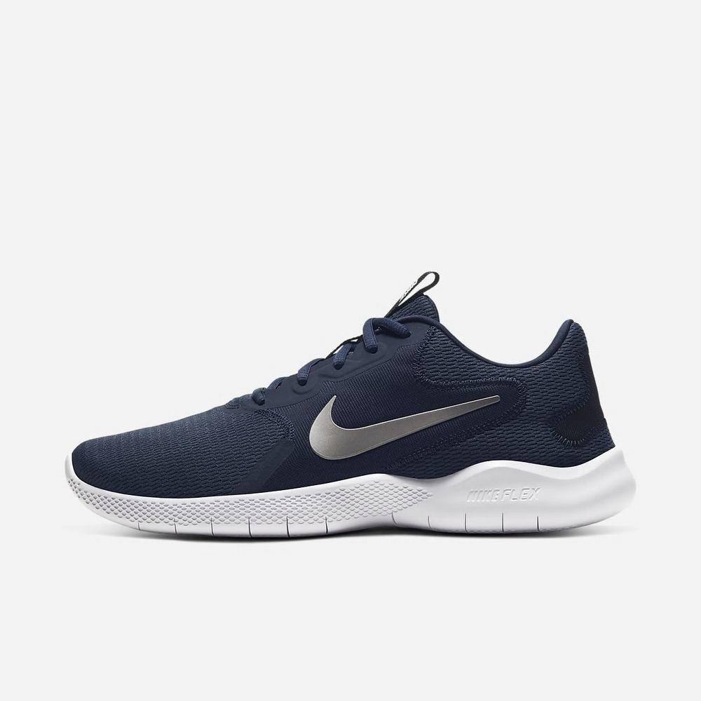 Chaussure De Running Nike Flex Experience Run 9 (Extra Wide) Bleu Marine 7623-904 Obsidian/Black/Metallic Cool Grey Homme | BAV-62828181